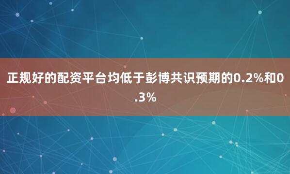 正规好的配资平台均低于彭博共识预期的0.2%和0.3%